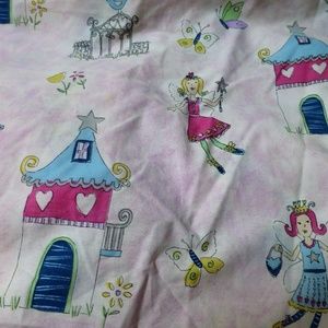 Fairy Princesses castle set pink twin flat fitted sheet